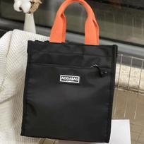 Waterproof Cooler Lunch Bag Nylon Student Book Bag Simple Camping Handbag  Travel raudona