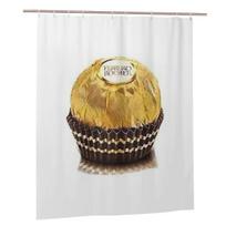 Ferrero Rocher Dušo užuolaida Vonios kambario Poliesterio Vandeniui atsparios Vonios užuolaidos Su kabliukais W60H190(CM)-1 Pcs