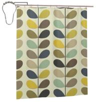 Orla Kiely Multistem Dušo užuolaida Vonios kambario Poliesterio Vandeniui atsparios Vonios užuolaidos Su kabliukais W60H190(CM)-1 Pcs