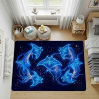 Manta Ray Cartoon Movie Rug, Bedroom Rug, Doormat,Living Room Rug, Bedside Carpet, Computer Chair Mat, Birthday Christmas Gift. 60x90cm