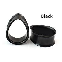 8-50 mm lašo formos ausų matuokliai tuneliai, ausų kištukai, auskarų vėrimas, papuošalai moterims, vyrams 8mm juoda