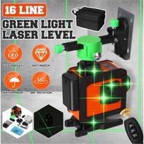 Lazerinis lygis 16 linija 360 horizontalus vertikalus kryžius 4D žalios šviesos lazerio lygio savaiminio niveliavimo priemonė Galingas lazeris