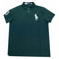 Polo Ralph Lauren SS22 Išsiuvinėtas logotipu Megztinis trumpomis rankovėmis Polo marškinėliai Vyriški viršutiniai drabužiai Žalia 710697457-035 S