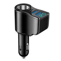 Naujas skaitmeninis 66W automobilinis įkroviklis, konvertavimas iš vieno į du cigarečių degiklius, daugiafunkcis dvigubas USB mobiliojo telefono įkroviklis M10 3.1A single