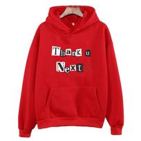 Ariana Grande Hooded for Autumn/Winter Gothic Comfortable Sweatshirts Vintage Fleece Clothes Moletom Pullovers XS raudona