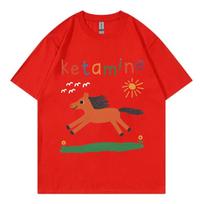 Funny Ketamine Horse Meme Tshirt Men Women Clothing Harajuku Y2k Short Sleeve T Shirts Summer Fashion Casual Cotton Tshirts S