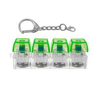 LED šviečianti klaviatūros Fidget žaisliukas 4-in-1 Klaviatūros dekompresijos mygtukas Pirštų spragsintojas 4 klavišų Fidget raktų pakabukas Streso mažinimo stalo žaisliukas žalia
