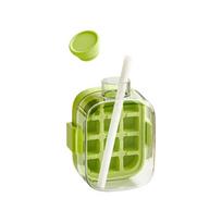 Easy Release Cooling Cup Water Bottle No Touch Design Ice Make Bottle Ice Cube Mold  For Freezer 500 ml green