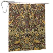William Morris Seaweed Shower Curtain Bathroom Polyester Waterproof Bath Curtains With Hooks W60H190(CM)-1 Pcs
