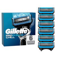 Gillette ProShield Chill skutimosi peiliukai, 6 atsarginiai peiliukai vyrams su 5 ašmenimis, pagaminta Vokietijoje