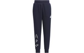Kids' Adidas Knitted Sweatpants Cartoon Pattern Print Thickened And Fleece Lined Elastic Cuff Legend Ink IY5041 104