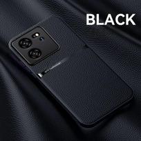„Xiaomi 13T Pro Case“ magnetinis automobilio laikiklis stovas, atsparus smūgiams telefono dėklai „Xiomi Xiaomy Mi13T Mi 13T 13 T Pro“ odinis galinis dangtelis For Mi 13T juoda