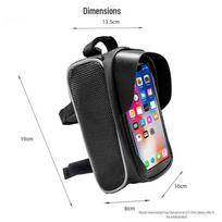 Vandeniui atsparus dviračio telefono laikiklis ir viršutinio rėmo krepšys kalnų ir plento dviračiams 6.3 inches + color box packaging juoda