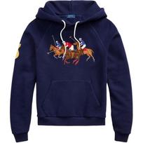 Polo Ralph Lauren FW23 Trys žirgai siuvinėtas raštas Ilgomis rankovėmis vilnos gobtuvas Moteriški gobtuvai Tamsiai mėlynas WMPOKNINFB20013-410 XS
