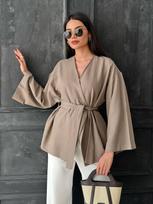 OSHEBU Moteriškas kimono su linu