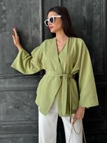 OSHEBU Moteriškas kimono su linu