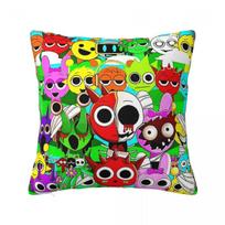 Sprunki Incredibox Game Pillow Cover Cushion Cover Soft Design Pillow Case Cute Funny Pillowcases For Office Car Home Decorative 12x12Inch
