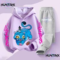 Sportswear Boys Girls Kids Kpop Demon Hunters Hoodie Set 3-14Y Autumn Daily Wear Autumn and Winter Tops 100