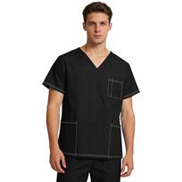 Men's V-neck Handwashing Short Sleeved Caregiver Uniform L juoda