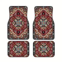 4Pcs Anti-slip Persian Carpet Bohemian Car Floor Protector Rugs Car Floor Mats  for Front Rear Seats 10