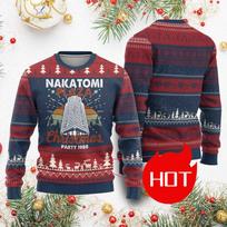 Juokingas Nakatomi Plaza Negražus Kalėdinis Megztinis Kalėdinė Šventė 1988 Megztinis Megztiniai Japoniško Stiliaus Harajuku Mada Unisex Gatvės Apranga 3XL gray