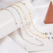 Sequin Heart Beaded Clavicle Necklace: Light Luxury, Cool Summer Style, High-End Design Sequin Heart Necklace (Gold) varis