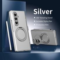 Compatible with MagSafe Wireless Metal Magnetic Rotating Stand Case For Samsung Z Fold 7 Galaxy Z Fold 6 5 4 Glass Protect Cover Galaxy Z Fold7