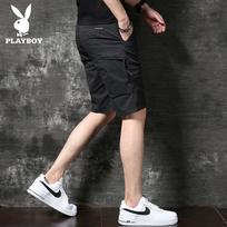 PLAYBOY Men's Summer Thin Multi-Pocket Casual Shorts 28