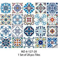 20 vnt. Bohemiško stiliaus plytelių lipdukas Virtuvės Backsplash spintos stalas vonios kambario renovacija Viduržemio jūros regiono peel and Stick Art sienų lipdukai 10cmX10cmX20pcs