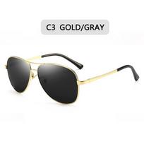 Luxury Men's Polarized Sunglasses Driving Sun Glasses Men Women  Designer Vintage Black Pilot Sunglasses UV400 Polarized gray