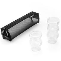 Camping Spice Kit with 5 Seasoning Bottles Portable Travel Spice Container Bag Seasoning Storage Bag for Picnic Cooking Barbecue CHINA gray