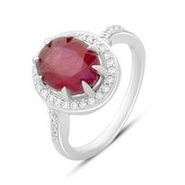 Sidabrinis žiedas su natūraliu rubinu 4.127ct, fianitais, gaminio svoris 4,01 g (2165224) 17 rubino raudonumo spalva