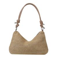 Handwoven Bags Women'S Trendy Retro Straw Woven Tote Bags Versatile Large-Capacity Shoulder Bags Women chaki