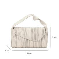 New design pleated bag OEM microfiber cosmetic dinner bag trendy portable small bag plus smėlis