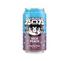 Juodos arbatos gėrimas BUBBLE BOB su persikų burbuliukais, 330 ml