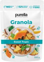 Granola PURELLA, su bananais, ananasais, kokosais ir papajomis, 300 g