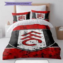 Fulham F.C. Raštuotas patalynės komplektas (antklodė, užvalkalas antklodei, užvalkalas pagalvei) Namų dekoracija Gimtadienio dovana (1 * antklodės užvalkalas + 2 * pagalvės užvalkalai, be šerdies) 135x200cm