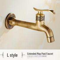 Brass Dual Outlet Faucet for Washing Machine & Mop Sink lygi spalva