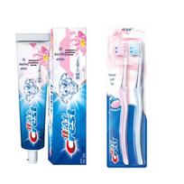 Crest 3D White Morning Dew Lotus Toothpaste 120g with 2 Velvet Gum Care Toothbrushes