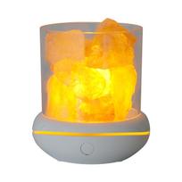 Aroma lamps Natural Himalayan Salt Lamp USB Pink Salt Rocks Lamp Multi-Color Romantic Night Light for Original Birthday Gifts USB perlų baltos spalvos