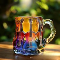 Guitar Mug Coffee Cup Multifunctional Unique Home Decor Resin Desktop Ornament for Bedroom Desk Men Style A
