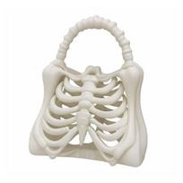Skeletas Rankinė Gotikinė Šonkaulų Ląstelės Kaulų Krepšys Šlykštus 3D Spausdintas Skeleto Piniginė Anatomiška Tamsi Estetika M balta