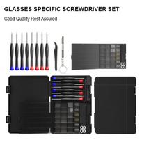 Magnetic Precision Eyeglass Repair Screwdriver Kit With Screwdriver Set Small Screw Box for Frameless Glasses Sunglasses