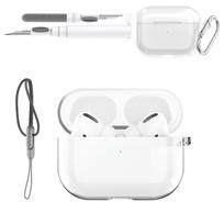 for Airpods Pro 3 Case Cover Earphone Protective Silicone Cover (with Carabiner + Lanyard + Cleaning Pen) Case for Airpods Pro 3 For AirPods Pro 3 gryna