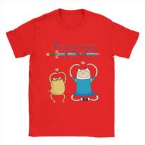 Men Adventure Time   T Shirts  Cotton Tops Awesome Short Sleeve Round Neck Tees Plus Size T-Shirt S