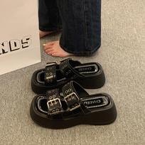 Women's Spring/Summer Chunky-Soled Flat Thong Sandals Soft-Soled Casual Beach Flip-Flops 35