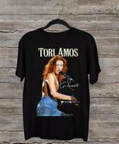 Tori Amos - Amerikiečių dainininkė Pasirašytas trumpomis rankovėmis Juodas Visų dydžių marškinėlis Unisex T-shirt S