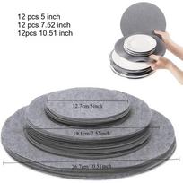 Non-Stick Pan Felt Divider Pad Set Thickened Felt Dish Absorbent Divider Pad 12pcs of per size