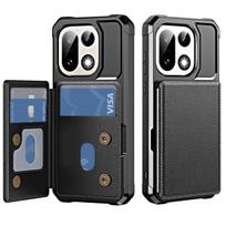 ShockproofWallet Cards Solt Holder Purse Luxury Leather Phone Case for Oneplus 15 Oneplus15 Luxury Leather Bracket Hard Cover OnePlus 15 juoda