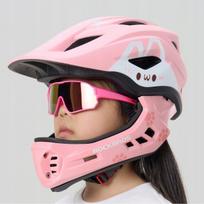 RockBros Bērnu velosipēda ķivere TT-32001 Rabbit ar noņemamu zodu siksnu Pink izmērs S (48-52) | 5907769382222 | 5907769382222